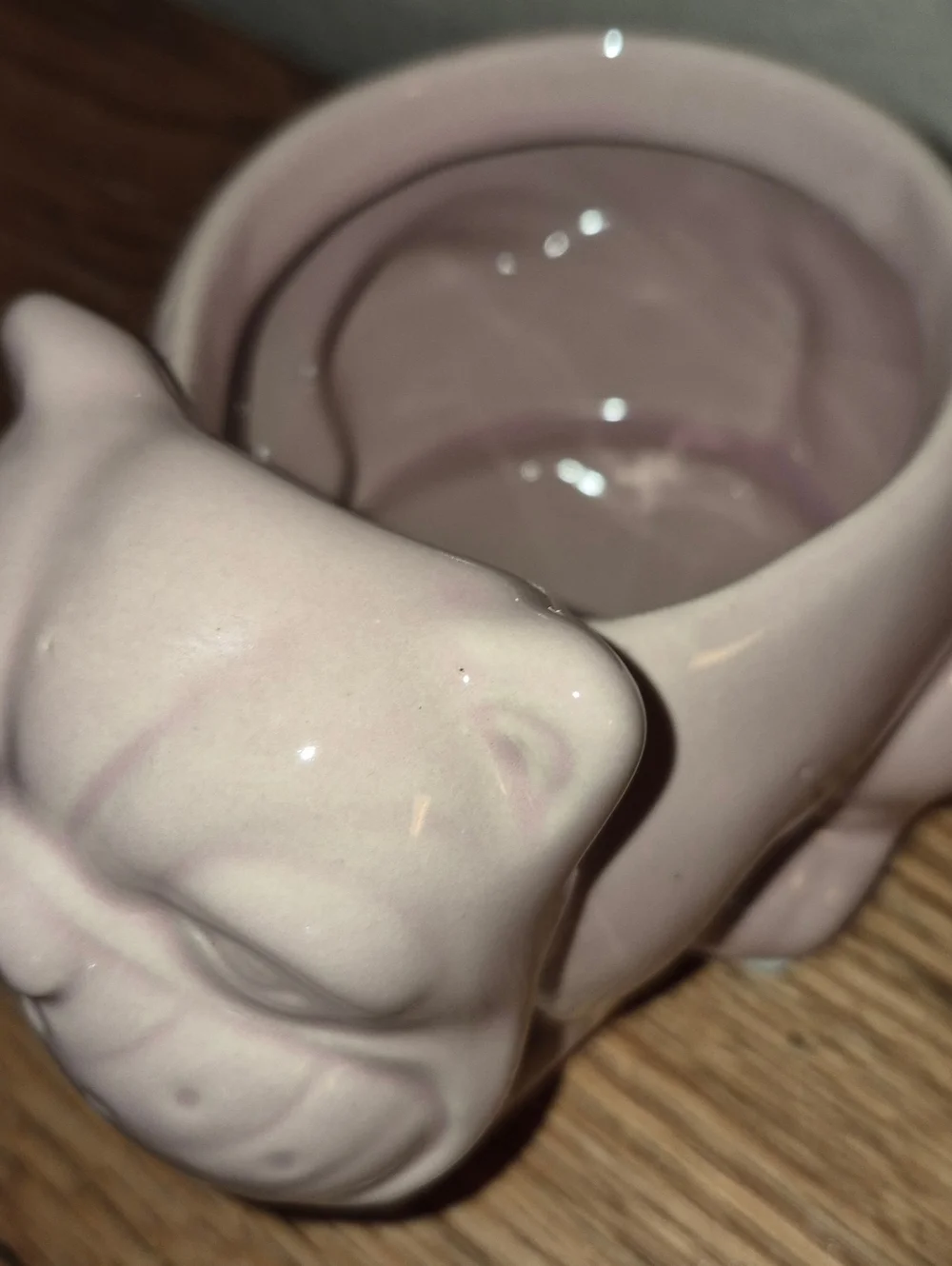 English Bulldog Planter, Light Pink